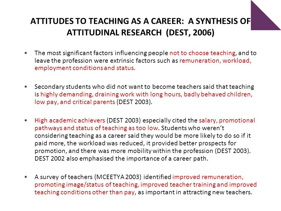 Status of teaching as a profession
